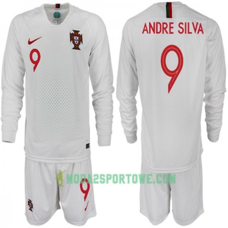 Koszulka Portugalia ANDRE SILVA 9 Dziecięcy Mistrzostwa Świata 2018 Wyjazdowe Stroje Piłkarskie Długi Rękaw